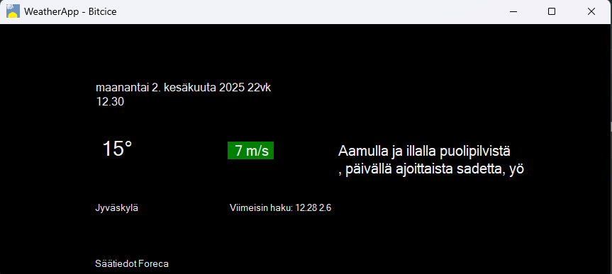 Ulkolämpötilan ja sään näyttö työpöydälle